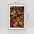 Plakat w ramie 50x70 - Jesienny Splot: Pomarańczowe Liście - liście, pomarańczowe suche liście - rama drewno