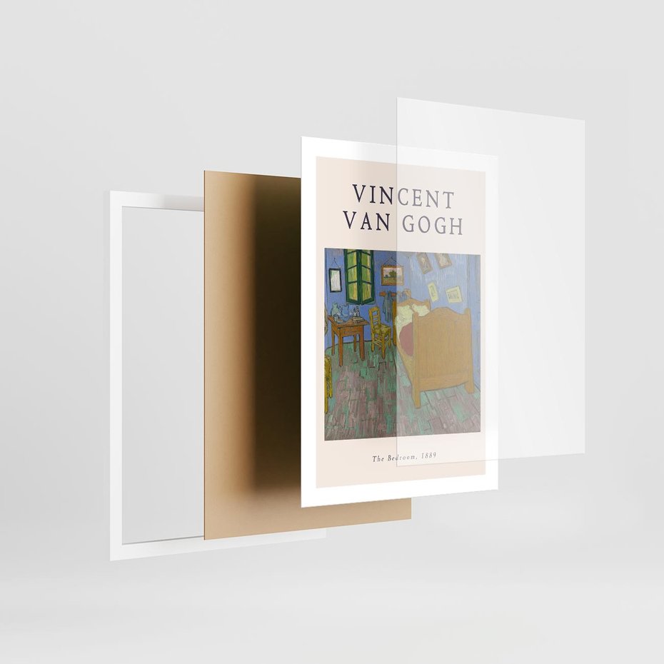 Plakat w ramie 50x70 - Reprodukcja van Gogha - vincent van gogh, reprodukcja - rama biała