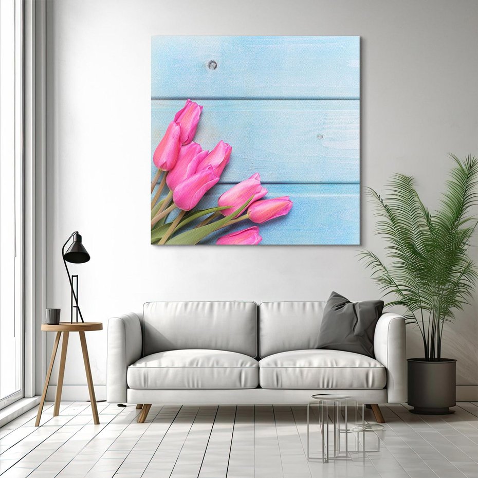 Obraz na płótnie 40x40 - Piękno w pełnym rozkwicie - kwiaty, tulipany