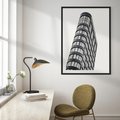 Plakat bez ramy 21x30 - Wieżowiec na Monochromatycznym Obrazie - architektura, wieżowiec