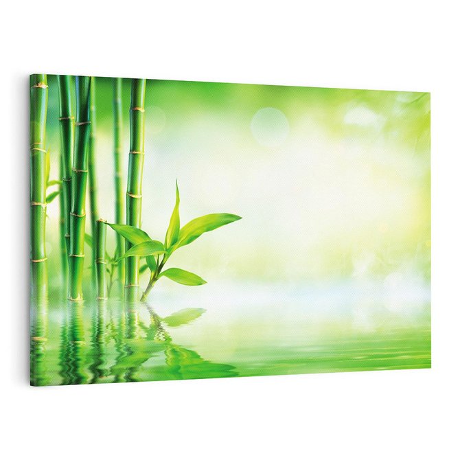 Obraz na płótnie 100x70 - Bambusowy relaks w SPA - bambus, SPA