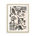 Plakat w ramie 50x70 - Ekspresyjne Odbicia Współczesności - abstrakcyjna grafika, minimalizm - rama drewno