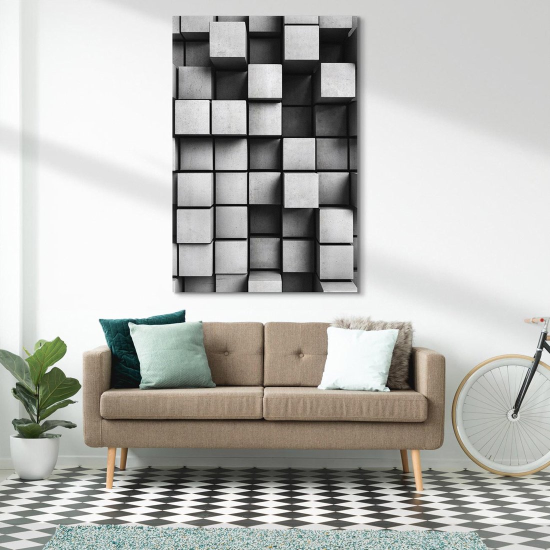 Obraz na płótnie 80x120 - Geometryczne Elegancje - nowoczesny, geometryczny