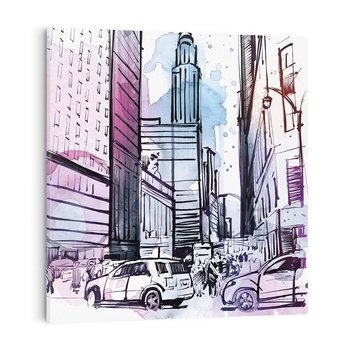 Obraz na płótnie 60x60 - Miasto ożywione pulsującym życiem - szkocja, miasto