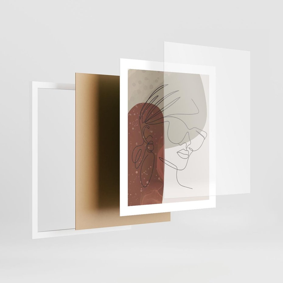 Plakat w ramie 40x50 - Kreatywność na Tle Plam - abstrakcyjna grafika, plamy - rama biała