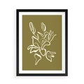 Plakat w ramie 50x70 - Przenikające Barwy - abstrakcyjna roślina, kwiaty - rama czarna