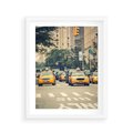 Plakat w ramie 40x50 - Miasto Taksówek - taksówki, miasto - rama biała