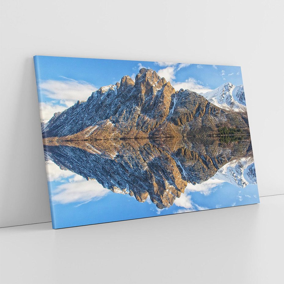 Obraz na płótnie 70x50 - Górskie odbicie jeziora - góry, jezioro