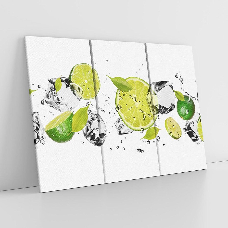 Obraz na płótnie 120x80 - Ekscentryczne limonki z wodą - limonki, woda