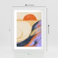 Plakat w ramie 30x40 - Pomarańczowy Horyzont - pastelowy krajobraz, nowoczesny plakat - rama biała