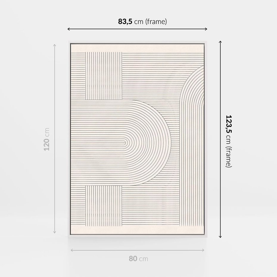 Obraz w ramie 80x120 - Geometryczna Elegancja Mid Century - mid century, minimalizm - rama biała