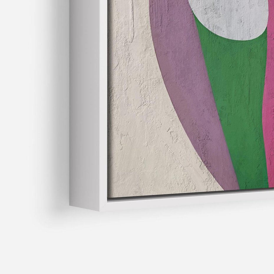 Obraz w ramie 80x80 - Wibracje Kolorów Marzeń - abstrakcyjne dziwne kształty, olejny obraz - rama biała