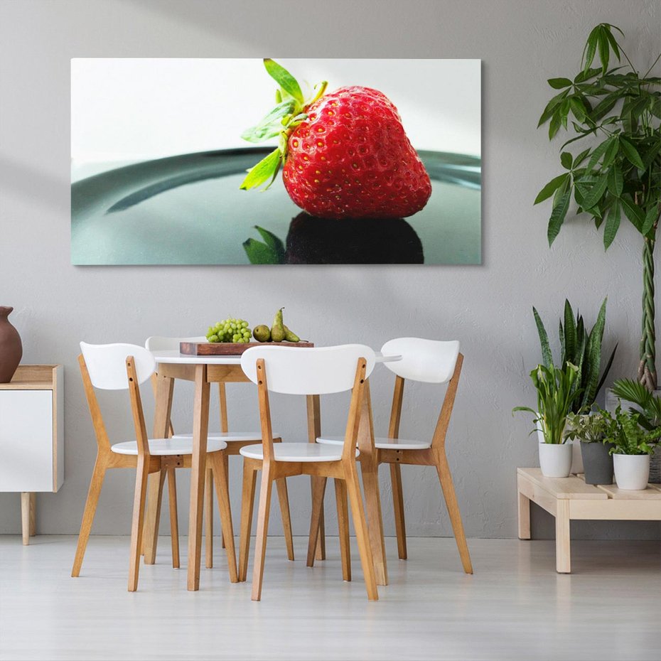 Obraz na płótnie 120x60 - Truskawka Słodki Nurt - truskawka, owoce