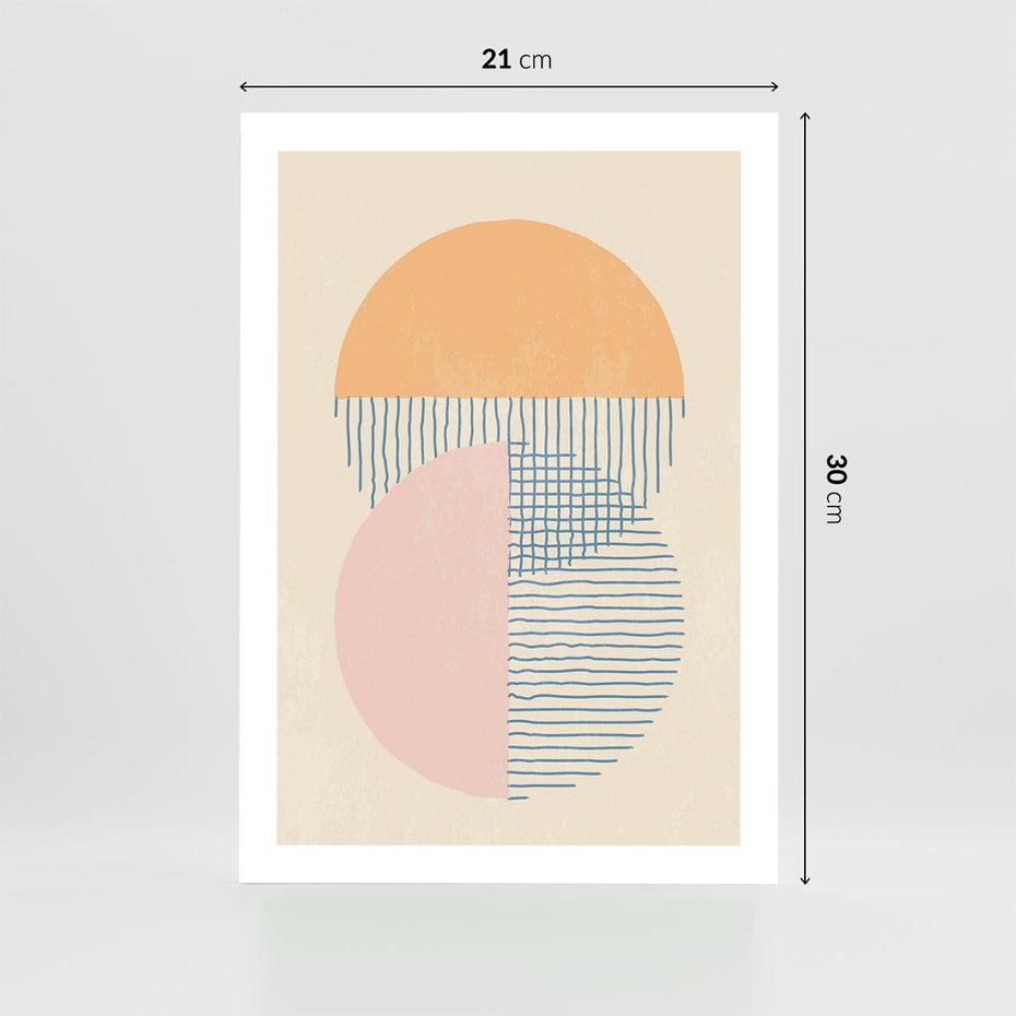 Plakat bez ramy 21x30 - Migotliwe Wzory - geometryczne kształty, koła