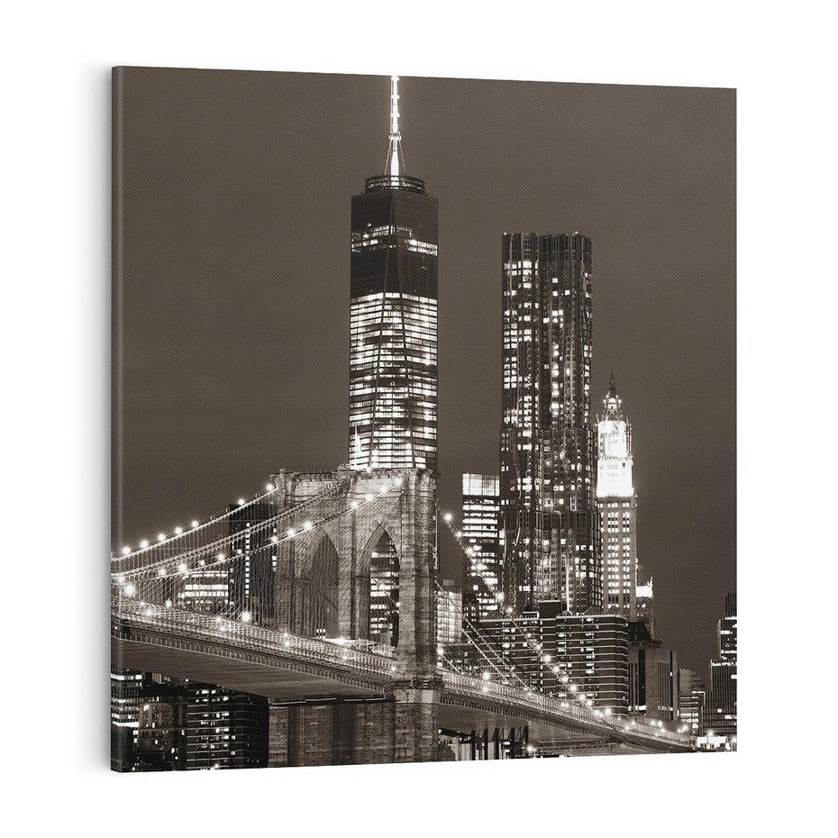 Obraz na płótnie 70x70 - Magia miasta nocą - miasto, noc