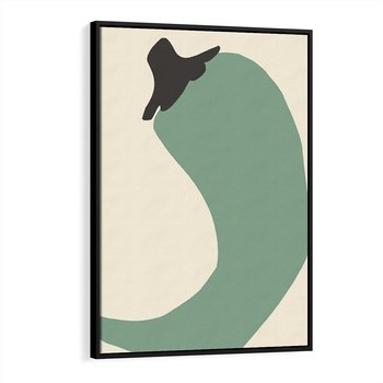 Obraz w ramie 50x70 - Granice Akwareli - abstrakcyjny minimalistyczny obraz, zielona papryczka - rama czarna