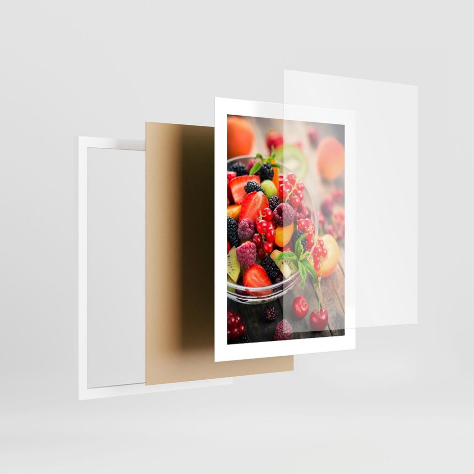 Plakat w ramie 30x40 - Smakowite Porywy - owoce, jedzenie - rama biała