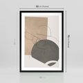 Plakat w ramie 50x70 - Geometryczna Elegancja: One Line - geometria, nowoczesna sztuka - rama czarna
