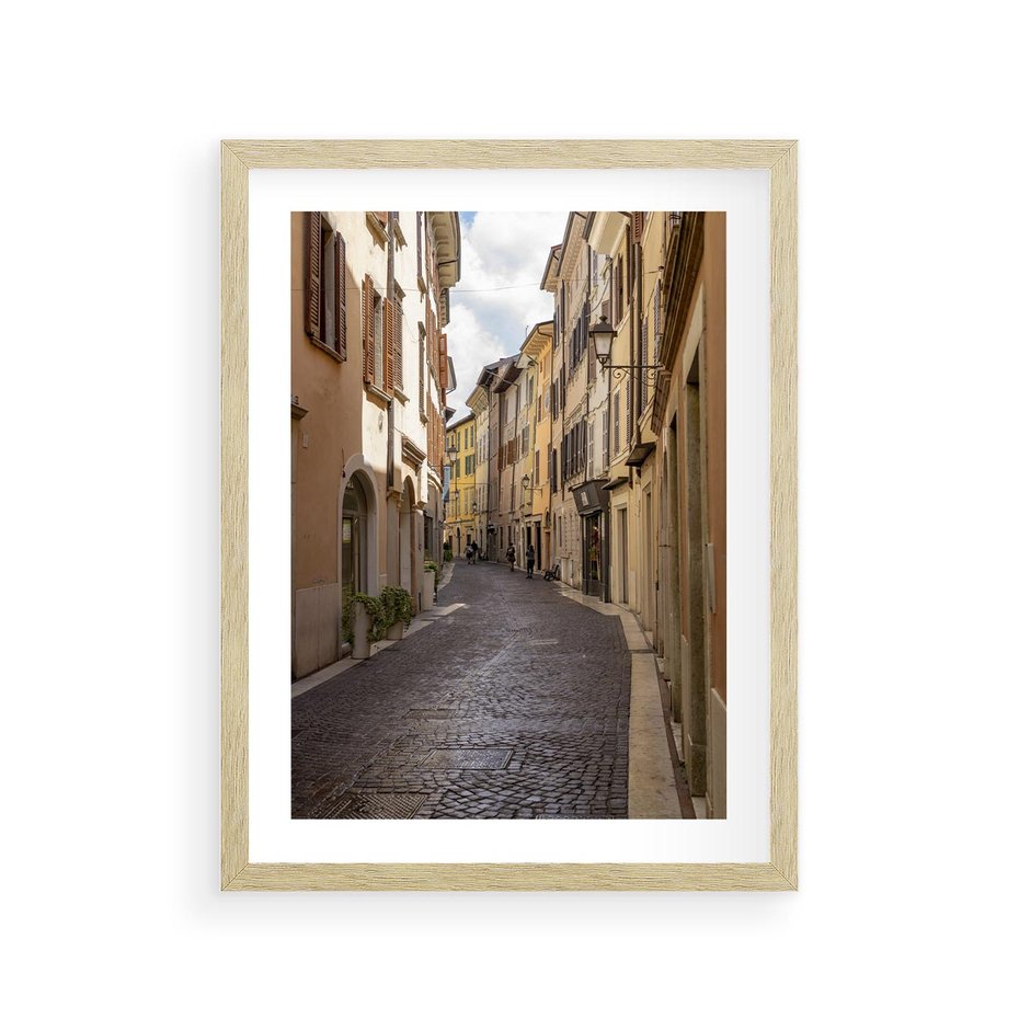 Plakat w ramie 30x40 - Magiczne widoki - uliczka, perspektywa - rama drewno