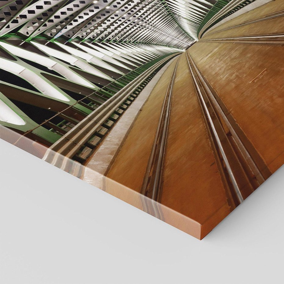 Obraz na płótnie 40x40 - Most kolejowy w nocy - most, kolej