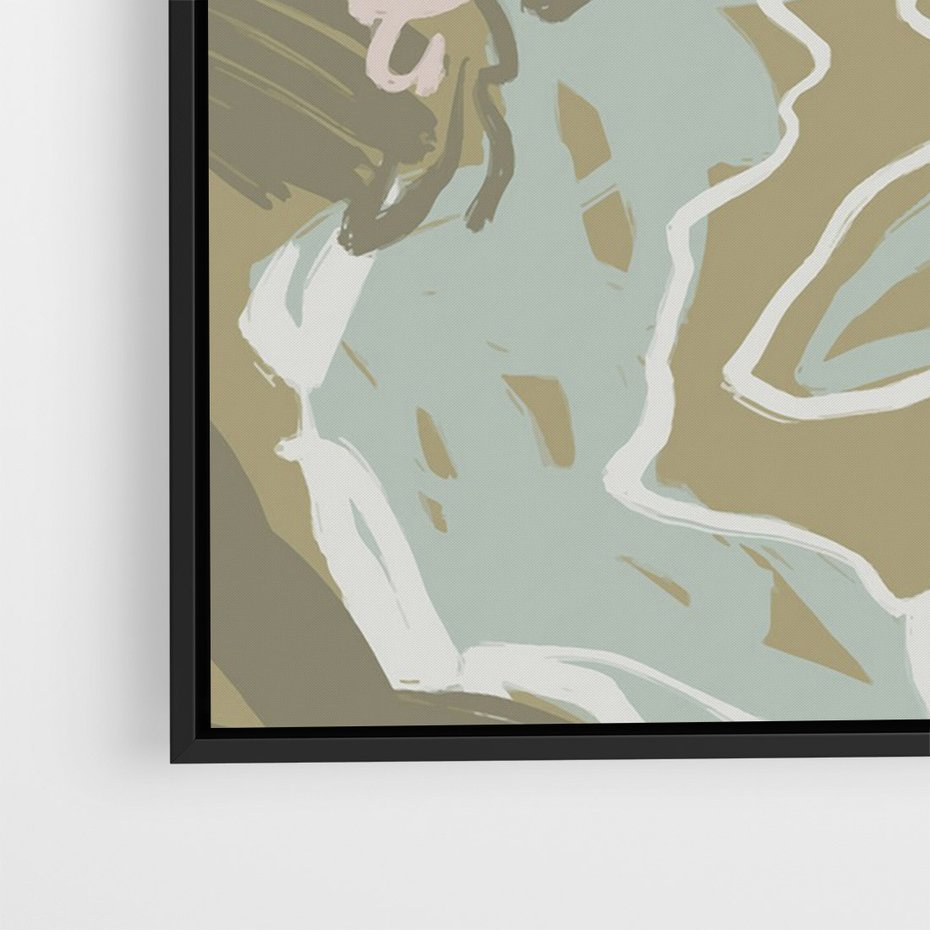 Obraz w ramie 70x100 - Wizja Przestrzeni - pastelowy krajobraz, nowoczesny plakat - rama czarna