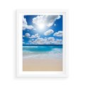 Plakat w ramie 50x70 - Wakacyjna plaża - plaża, wakacje - rama biała