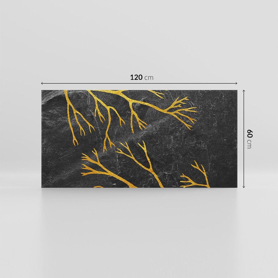 Obraz na płótnie 120x60 - Marmurowe Drzewa Snu - złote gałęzie, drzewa