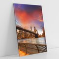 Obraz na płótnie 80x120 - Magia zachodu słońca nad mostem - zachód, słońca