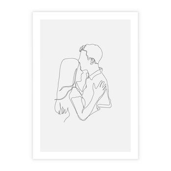 Plakat bez ramy 50x70 - Bezgraniczne Przenikanie - para zakochanych, kobieta i mężczyzna