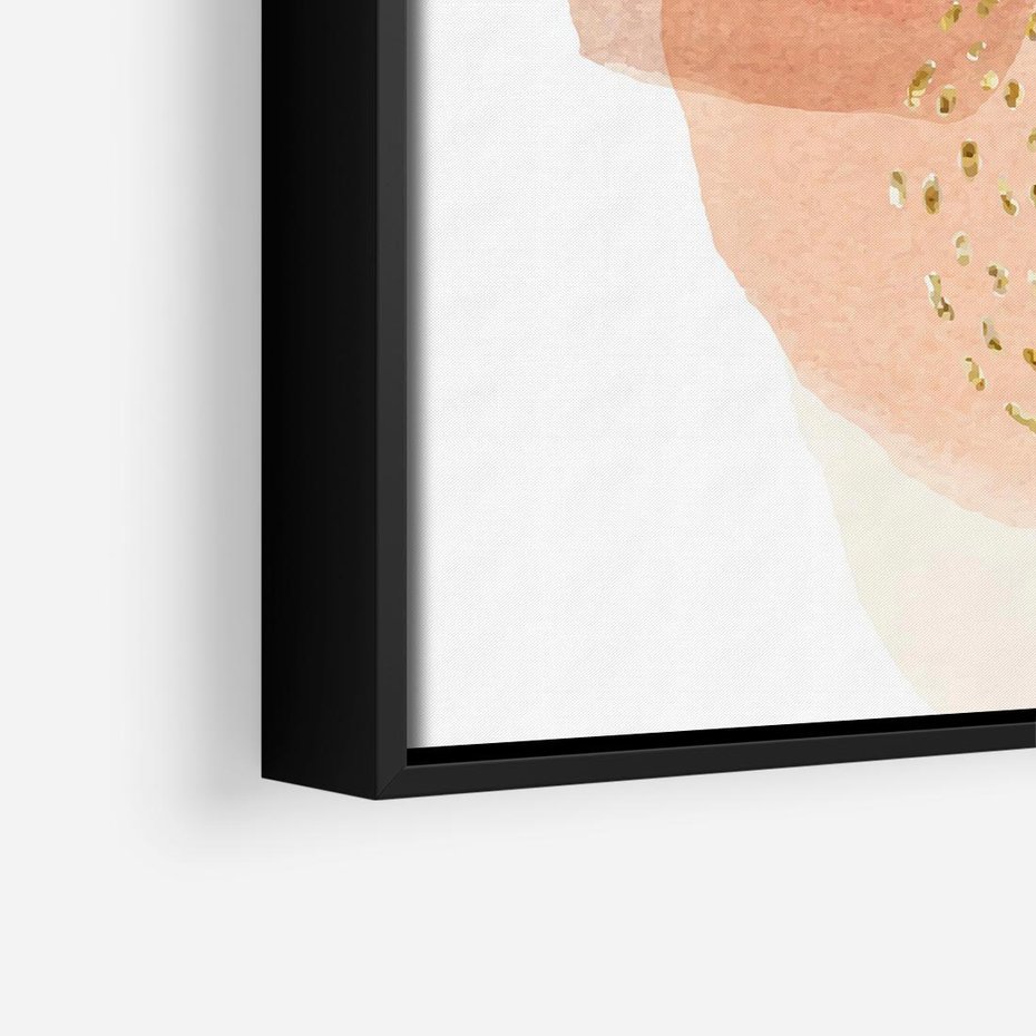 Obraz w ramie 50x50 - Migotliwe Kształty i Plamy - abstrakcyjne akwarelowe plamy, minimalizm - rama czarna
