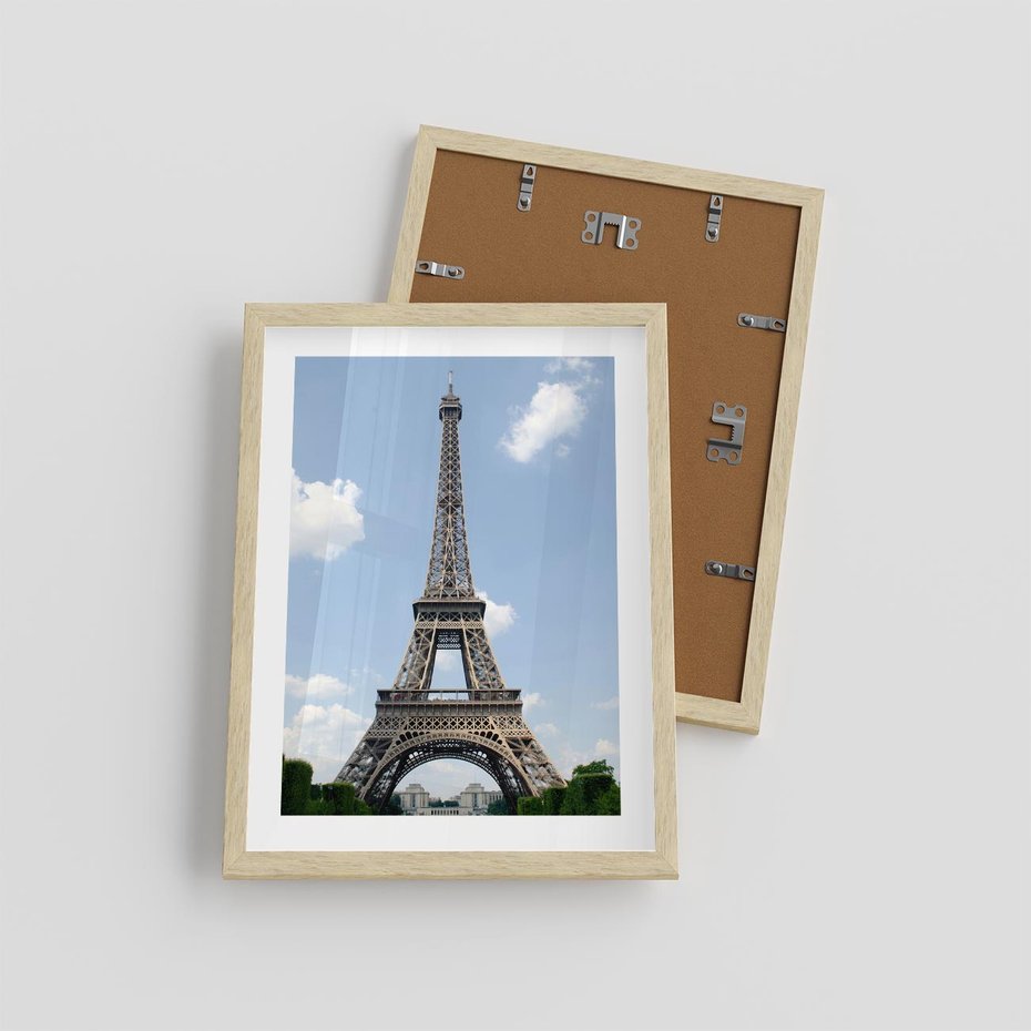 Plakat w ramie 30x40 - Paryż z wieżą Eiffla - Eiffla, Paryż - rama drewno