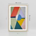 Plakat w ramie 50x70 - Taniec Subtelnych Odbić - abstrakcyjne geometryczne kształty, olejny obraz - rama drewno