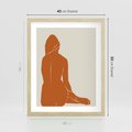 Plakat w ramie 40x50 - Kobieca Sylwetka w Stylu Modernistycznym - modernistyczny pakat, kobieca sylwetka - rama drewno