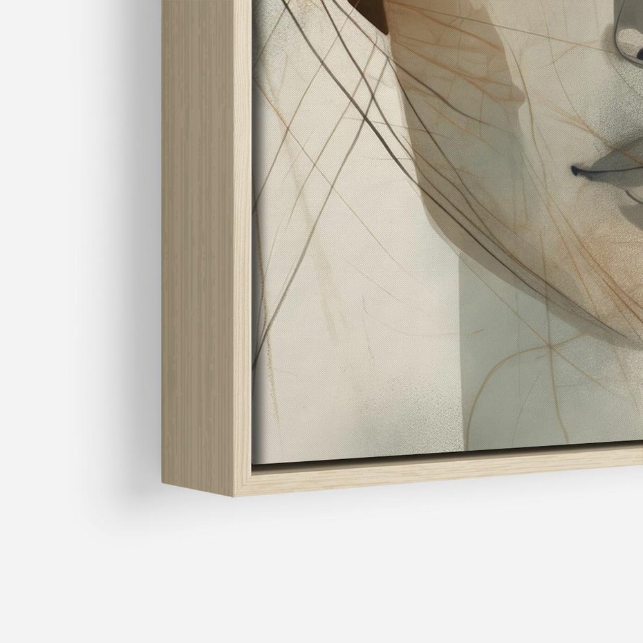 Obraz w ramie 70x50 - Tylko Zamknij Oczy - twarz kobiety, zamknięte oczy - rama drewno