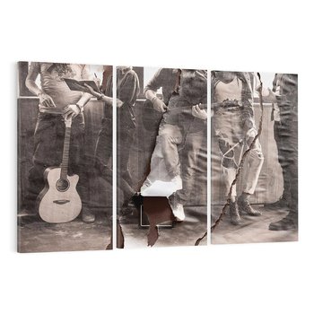 Obraz na płótnie 120x80 - Dźwięki Minionej Ery - postarzona fotografia retro, podarta fotografia