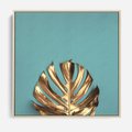 Obraz w ramie 50x50 - Piękno Natury - złote, liście - rama drewno
