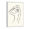 Obraz w ramie 70x100 - Tajemniczy Rytm - kobieta, posąg - rama biała