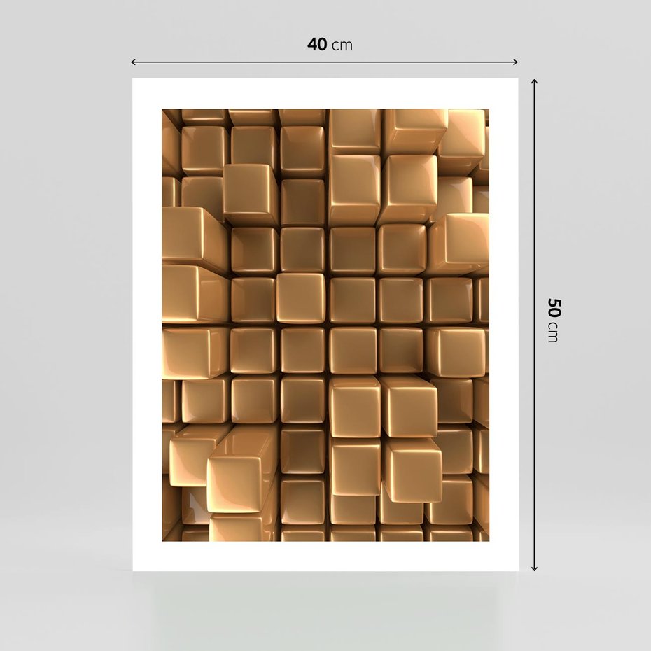 Plakat bez ramy 40x50 - Błyszcząca Elegancja - złoto, 3d