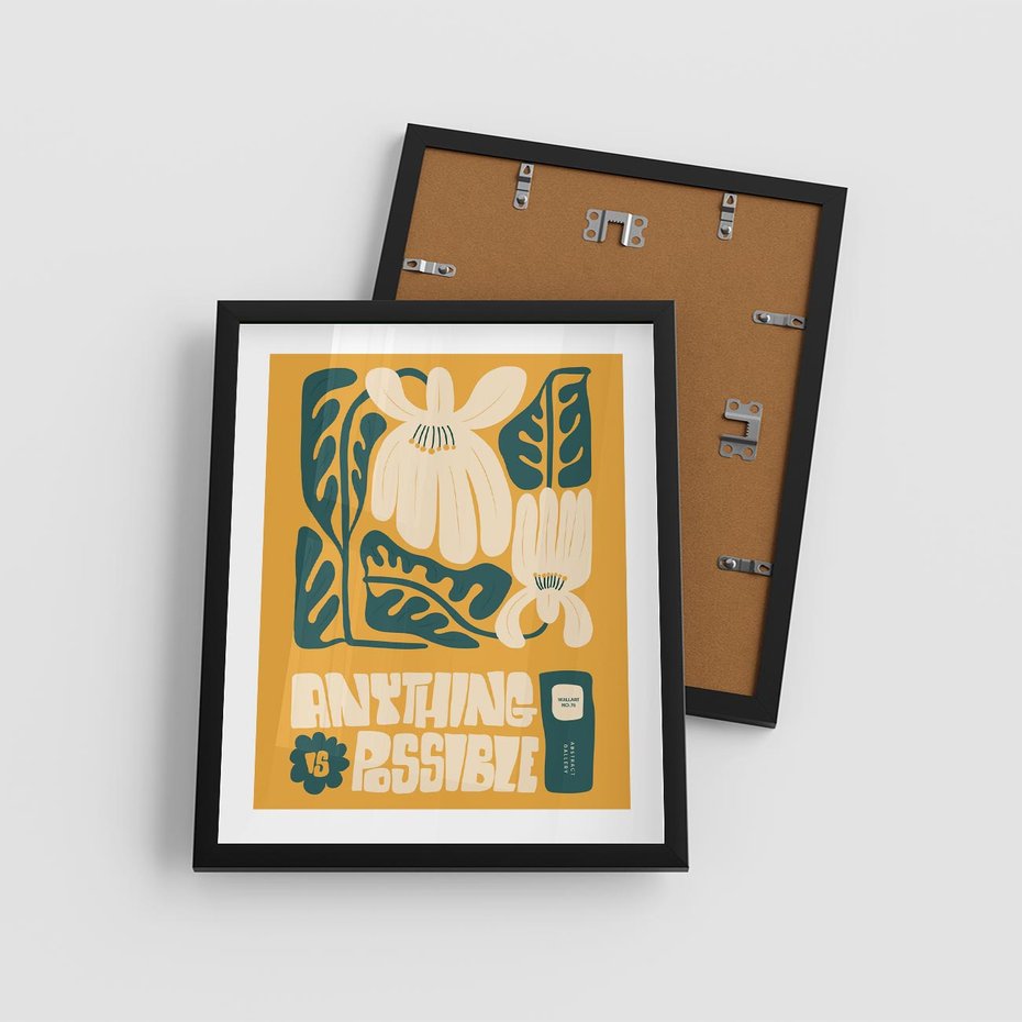 Plakat w ramie 40x50 - Impulsy Harmonii - kwiaty, nowoczesny plakat - rama czarna