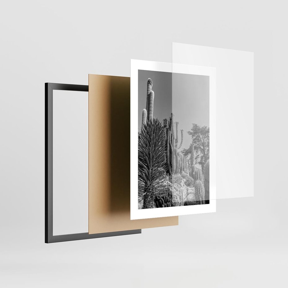 Plakat w ramie 30x40 - Pustynny Klimat - czarno białe zdjecie, pustynia - rama czarna