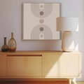 Obraz w ramie 80x80 - Zgeometryzowane Wizje - boho plakat, minimalizm - rama drewno