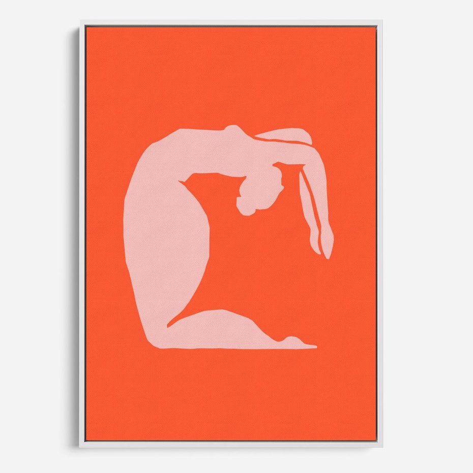 Obraz w ramie 70x100 - Antyczna Godzina - abstrakcja, kobieca sylwetka - rama biała