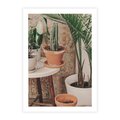 Plakat bez ramy 21x30 - Boho Oaza: Kaktusy w Doniczkach - rośliny kaktusy w doniczkach, boho wnętrze