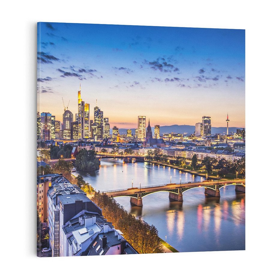 Obraz na płótnie 50x50 - Frankfurt - spotkanie tradycji i nowoczesności - Frankfurt, Niemcy