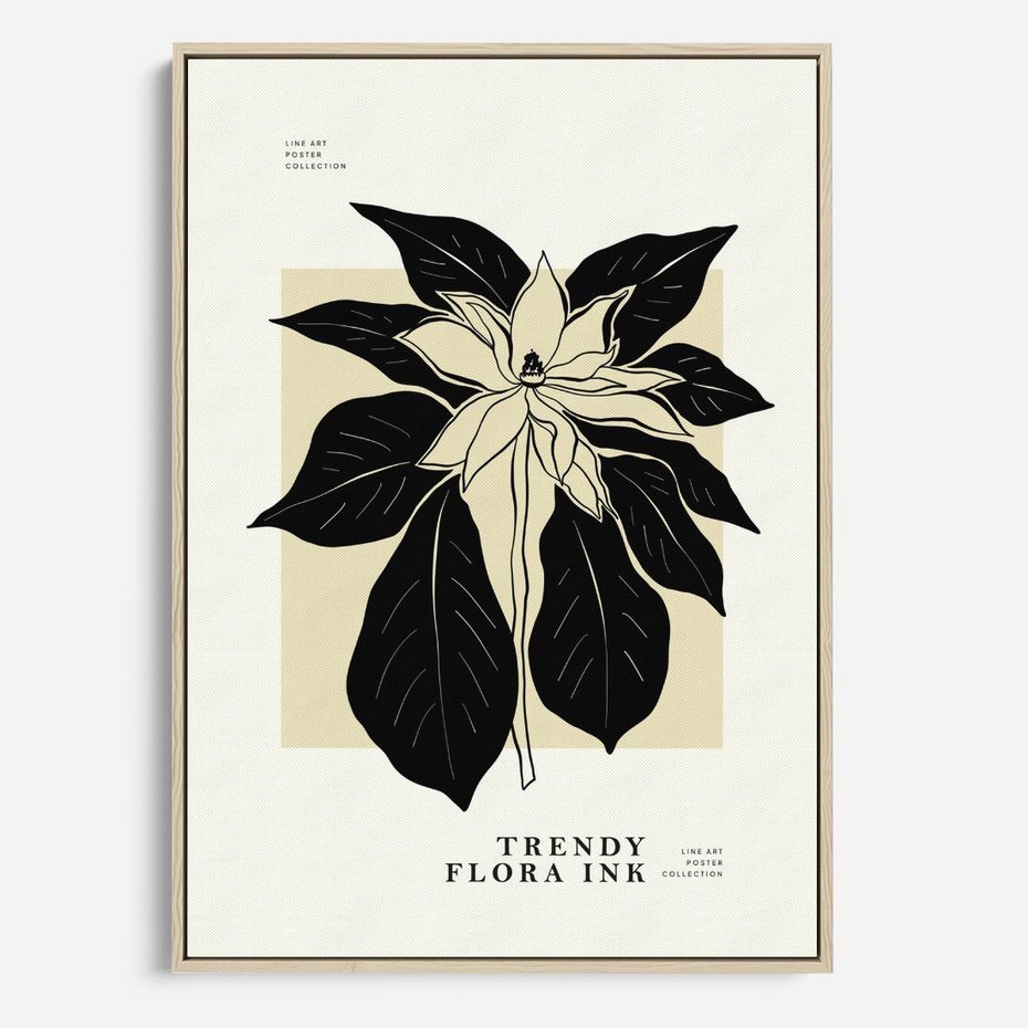 Obraz w ramie 80x120 - Melancholia przerywanych linii - wiaty, typografia - rama drewno