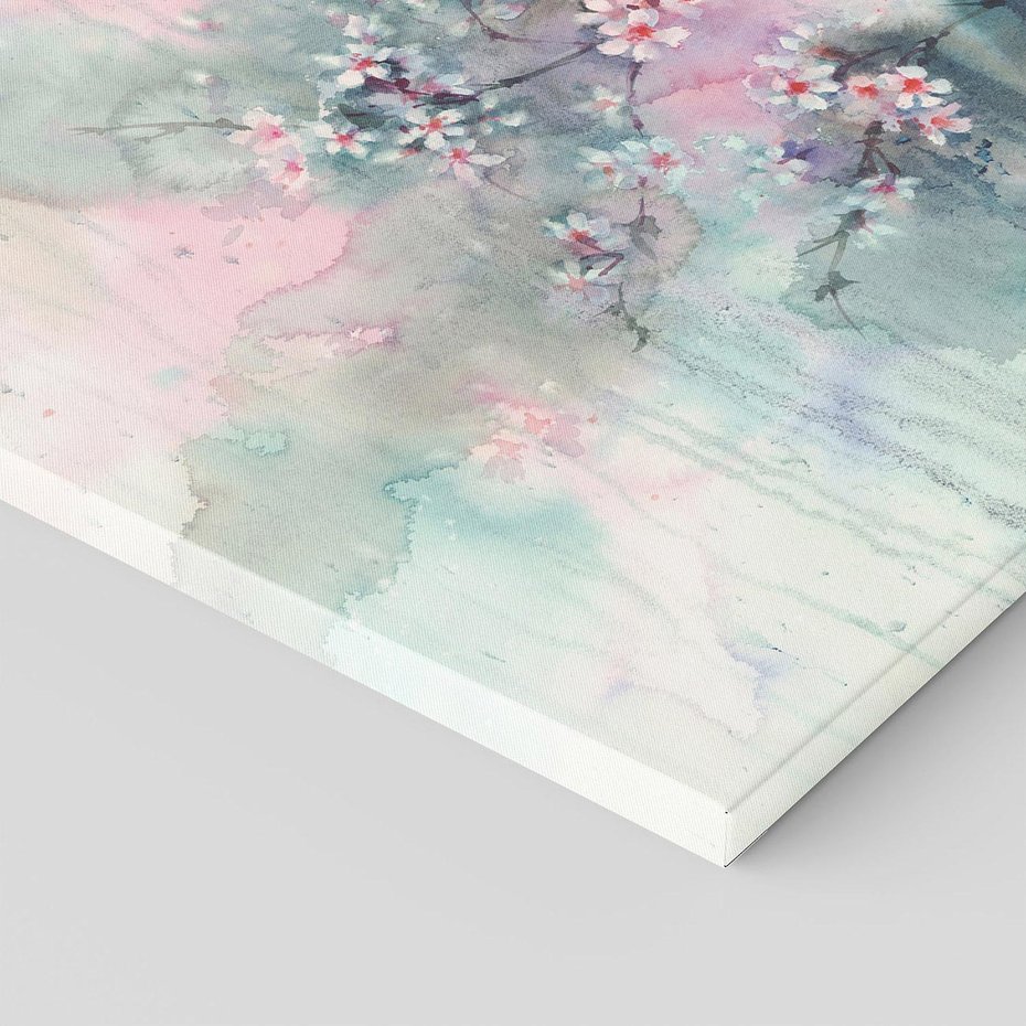 Obraz na płótnie 70x50 - Efemeryczne Kwitnienie Drzew - akwarela, rozmyte pastelowe tłó