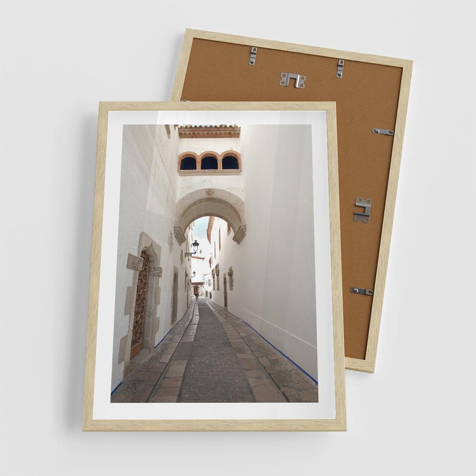 Plakat w ramie 50x70 - Perspektywiczna Magia Uliczki - uliczka, perspektywa - rama drewno