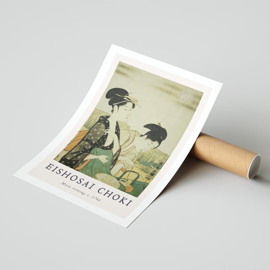 Plakat bez ramy 30x40 - Rycina Eishosai Choki - staraa chińska rycina, eishosai choki