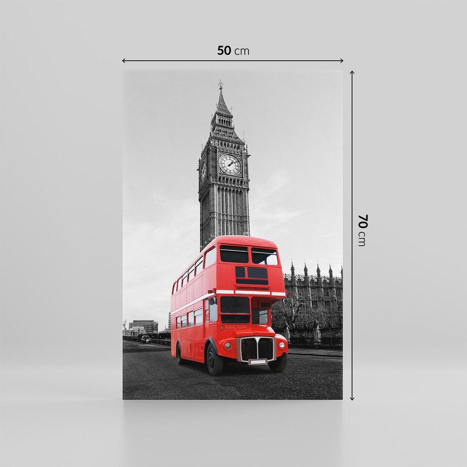 Obraz na płótnie 50x70 - Autobusy w tętniącym życiem Londynie - Londyn, autobus
