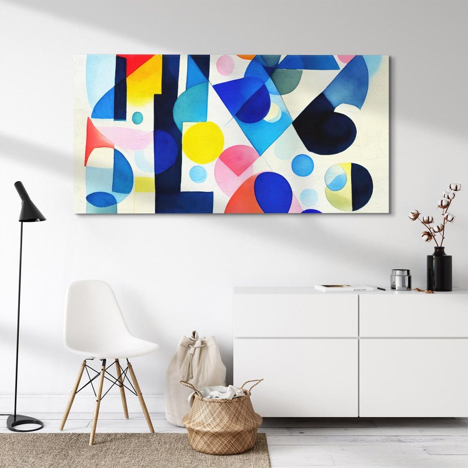 Obraz na płótnie 120x60 - Księga Akwarelowych Przeniknięć - abstrakcyjny obraz, różne kolorowe kształty